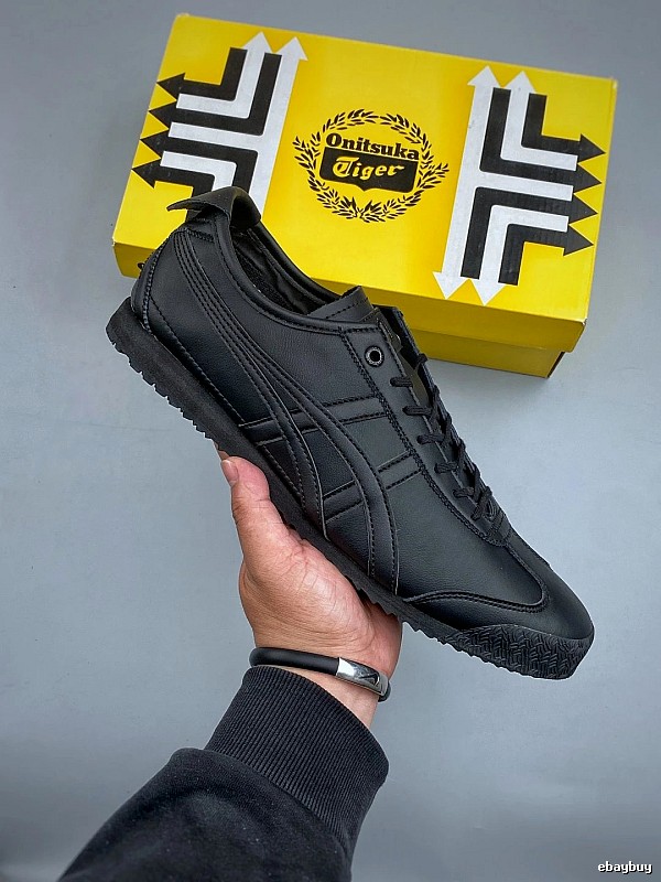 Onitsuka Tiger Black Low-Top Sneakers, Contrast Heel Tab