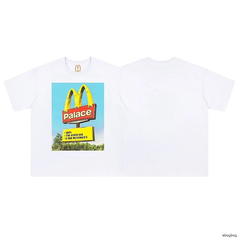 Palace x McDonald's Co-branded Street Style White T-Shirt