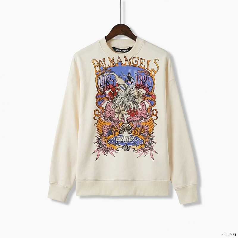 Palm Angels Retro Style Off-white Sweatshirt