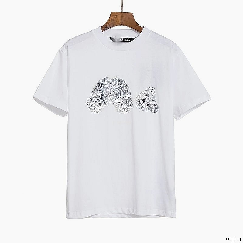 Palm Angels Travel Bear graphic T-shirt White Colorful Bear with Soft Visual Tone