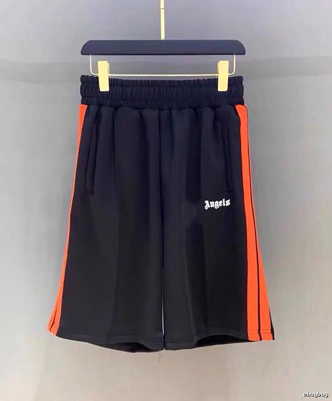 Palm Angels Urban Track shorts Black Side Stripe with Statement Pattern