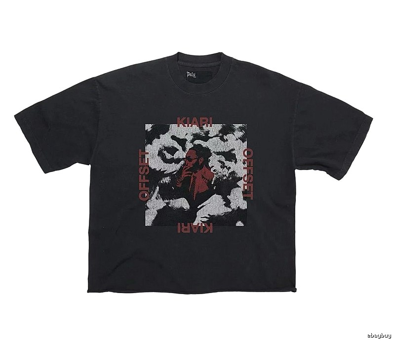 Paly Hollywood Portrait Print Street Style Black T-Shirt