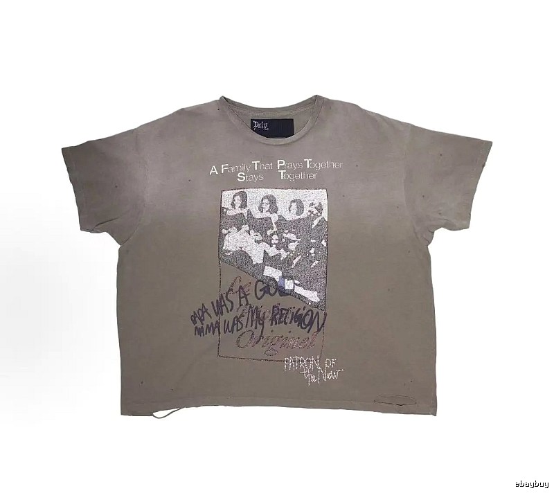 Paly Hollywood Portrait Print Vintage Gray T-shirt