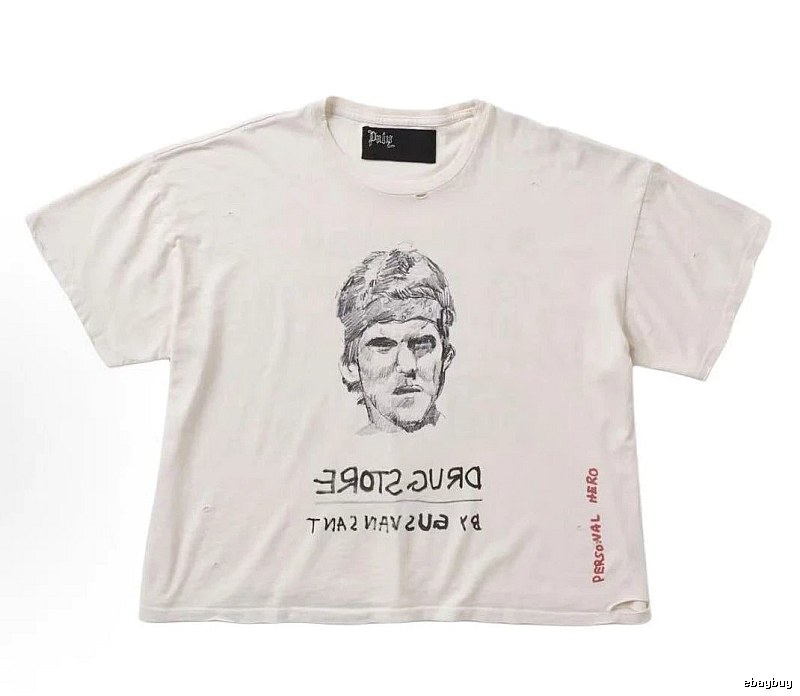 Paly Hollywood Retro Off-white Portrait Short Sleeve T-Shirt