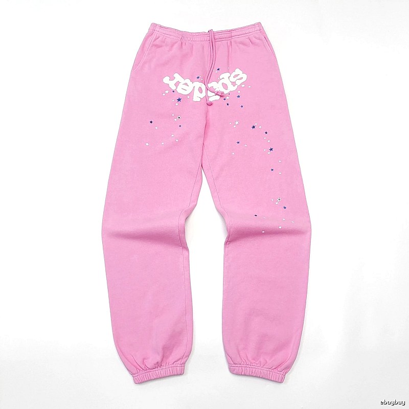 Pink Sp5der Graphic Sweatpants for travel