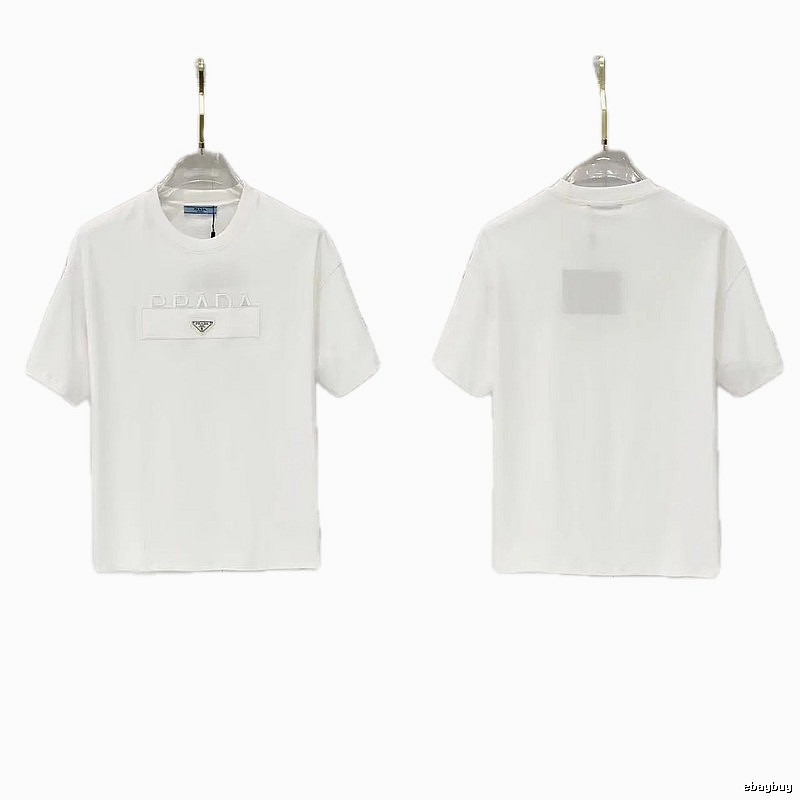 Prada Classic Triangle Logo Minimalist Style White T-Shirt