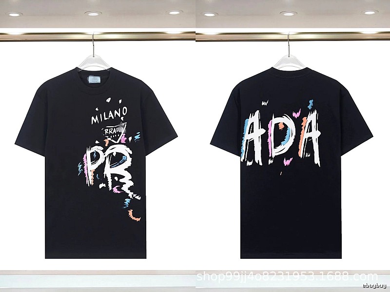 Prada Graffiti Collection Street Style Black T-Shirt