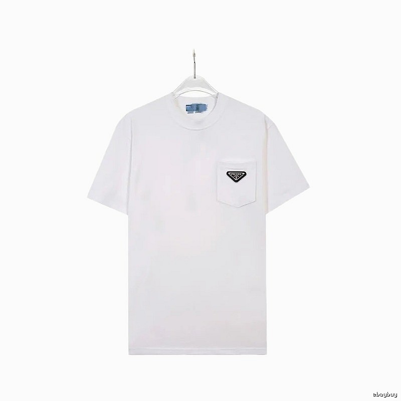 Prada Triangle Logo Minimalist Style White T-Shirt