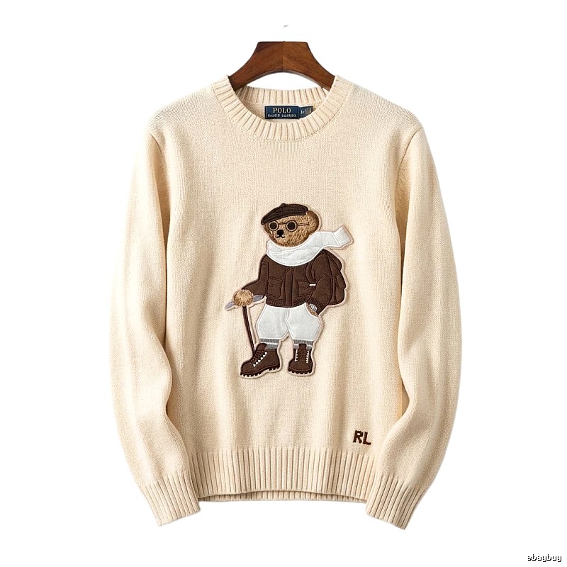 Ralph Lauren Bear Retro Style Beige Sweater