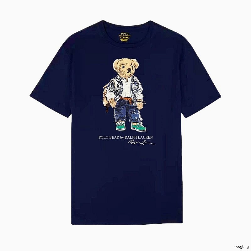 Ralph Lauren bear royal blue short-sleeve shirt