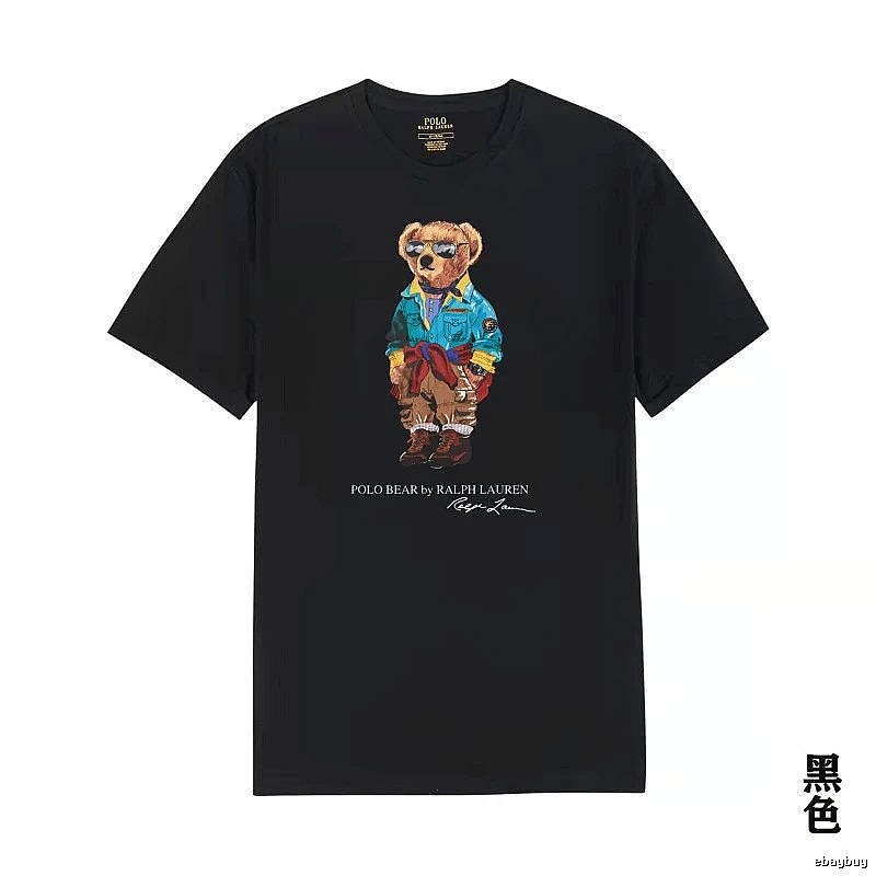 Ralph Lauren bear trendy brand black T-shirt