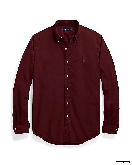 Ralph Lauren Burgundy Red Button-Down Shirt Daily Styling