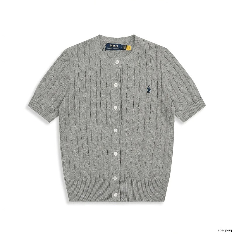 Ralph Lauren knitted retro-style grey cardigan