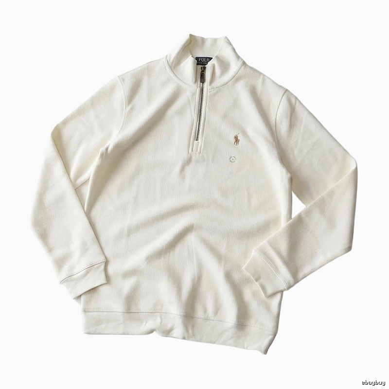 Ralph Lauren Polo series minimalist style off-white sweatshirt