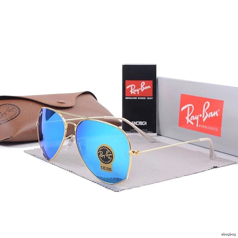 Ray-Ban Logo Detail Aviator sunglasses Gold Tone Sunglasses with Relaxed Feel