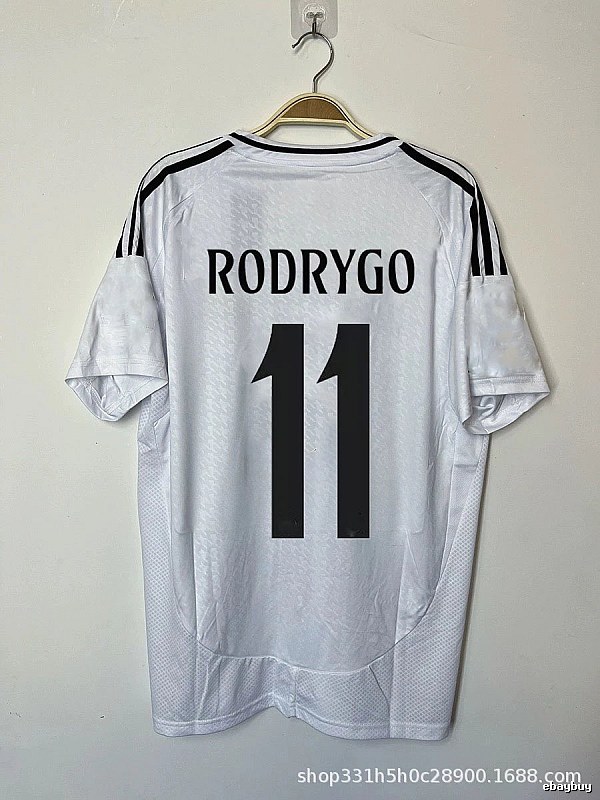 Real Madrid Patterned Bellingham #5 soccer jersey White Real Madrid with Polished Detail