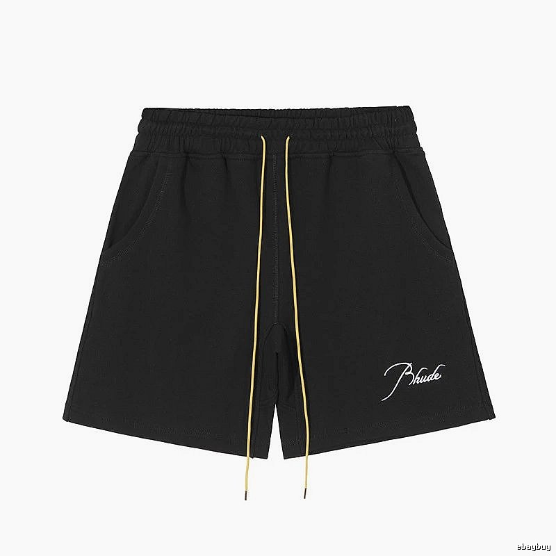 RHUDE minimalist style black shorts