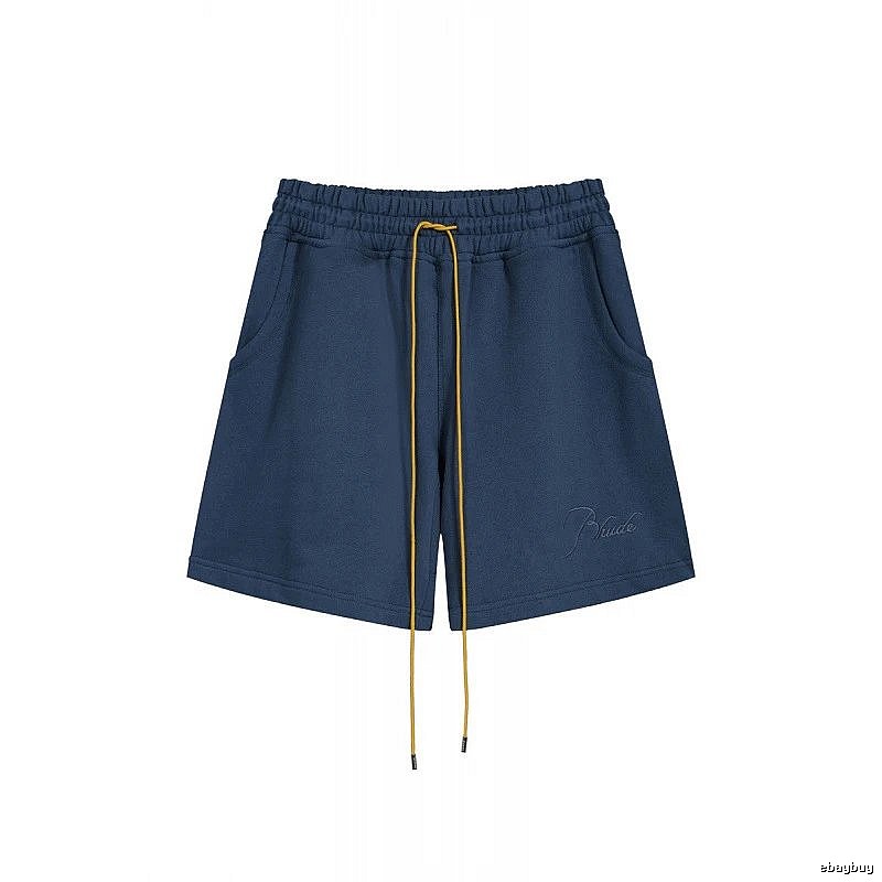RHUDE minimalist style navy blue shorts