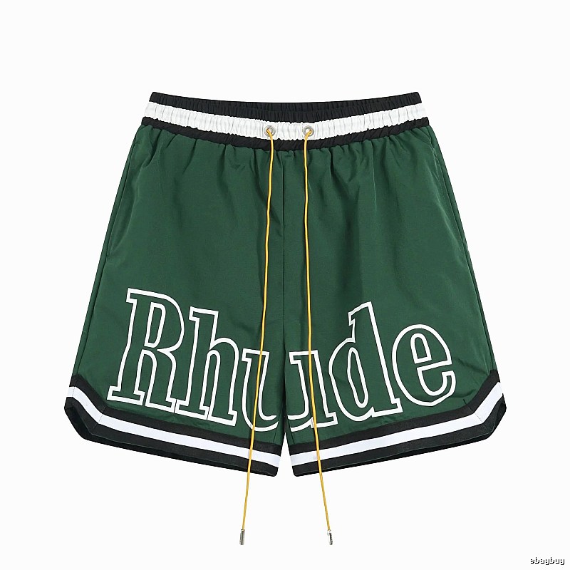 RHUDE sporty dark green shorts