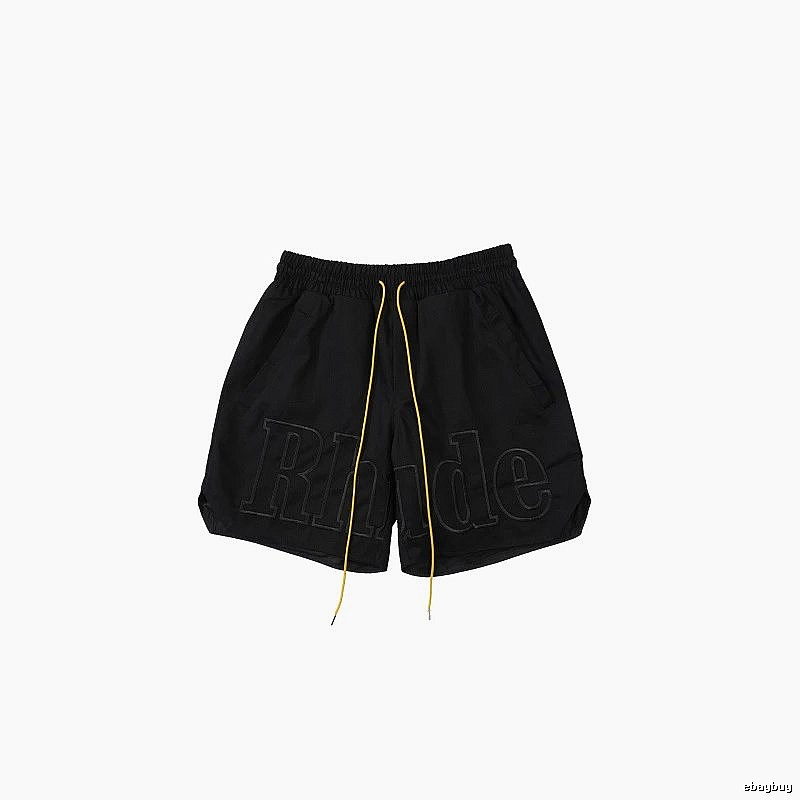 RHUDE trendy brand casual black shorts