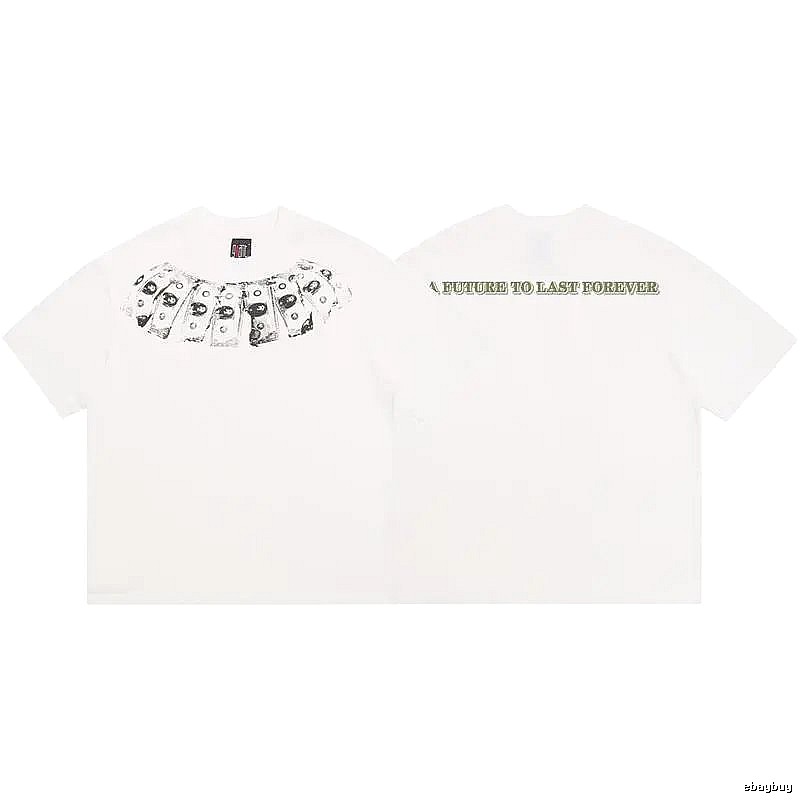 SAINT Dollar Bill Print Street Style White T-Shirt