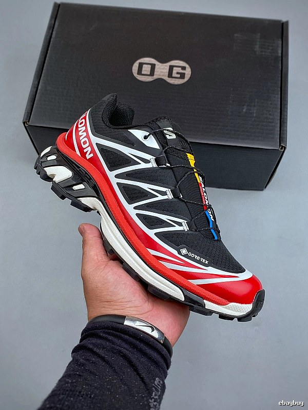 Salomon Black and Red Trail Runners Featuring Treaded Trail Sole