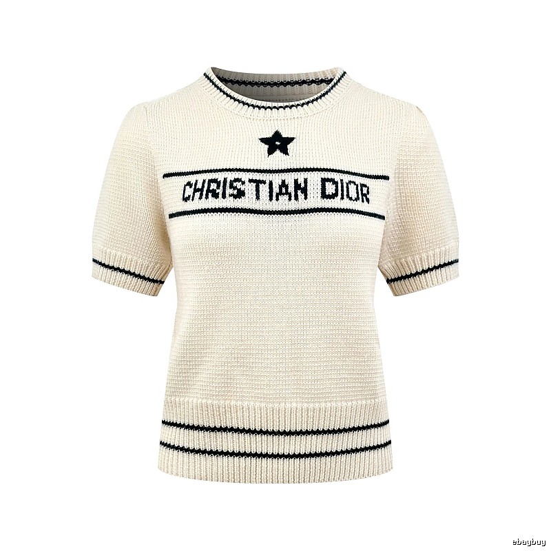 Short Sleeve Knit Sweater in Black by Dior