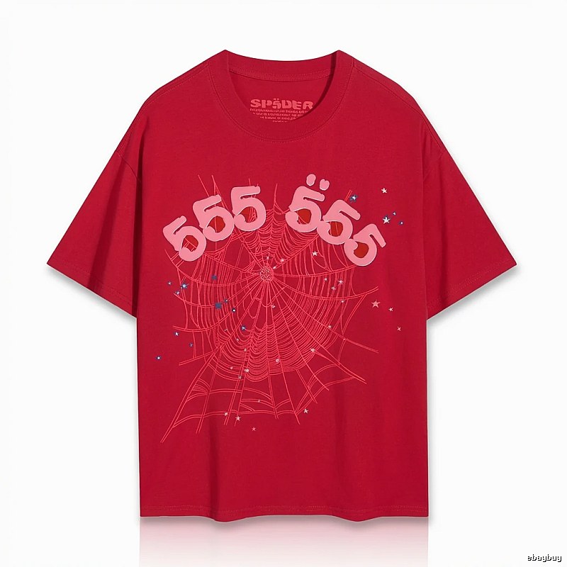 Sp5der 555 Series Trendy Red T-shirt