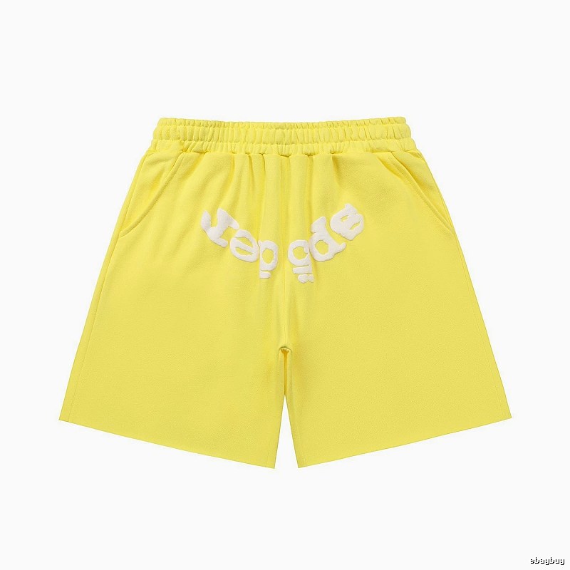 Sp5der casual style yellow shorts