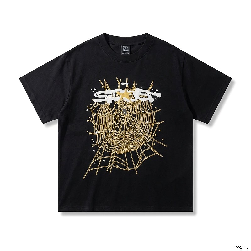 Sp5der Cobweb Print Black T-shirt