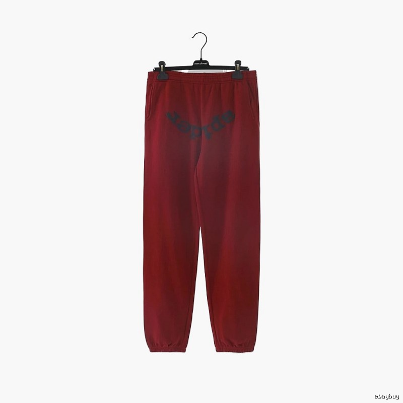 Sp5der Letter Trendy Style Red Pants
