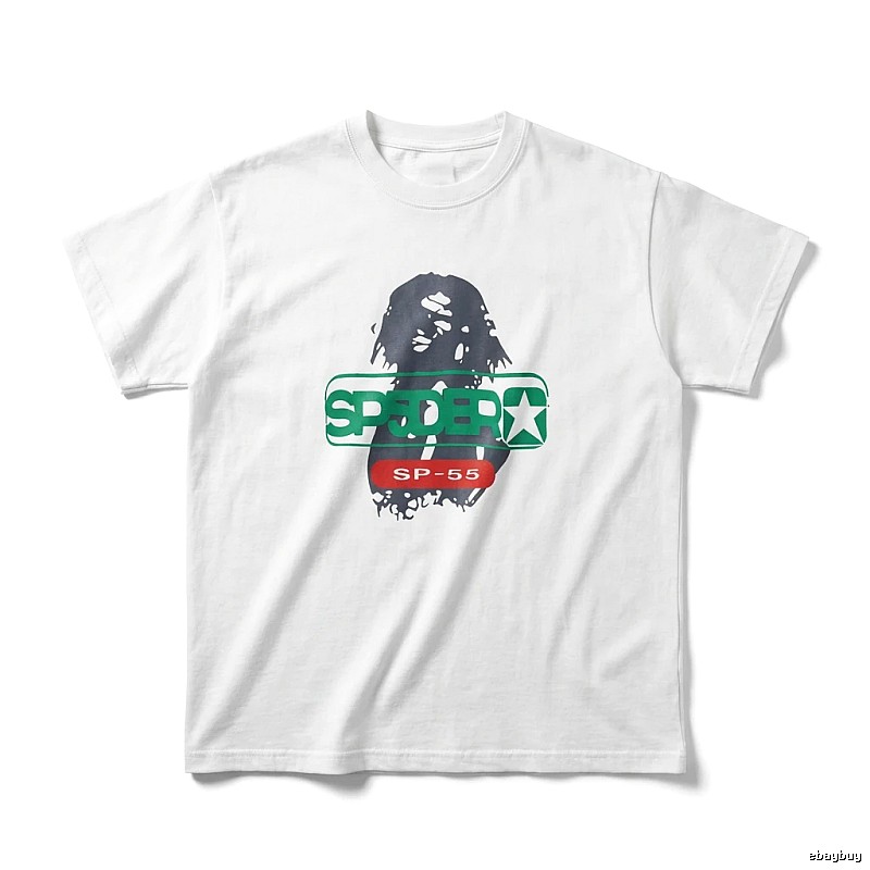 Sp5der Portrait Print Short-sleeved White T-shirt