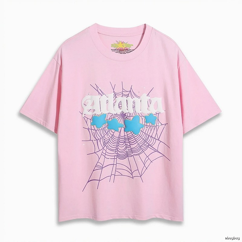 Sp5der Star Network Print Pink T-shirt