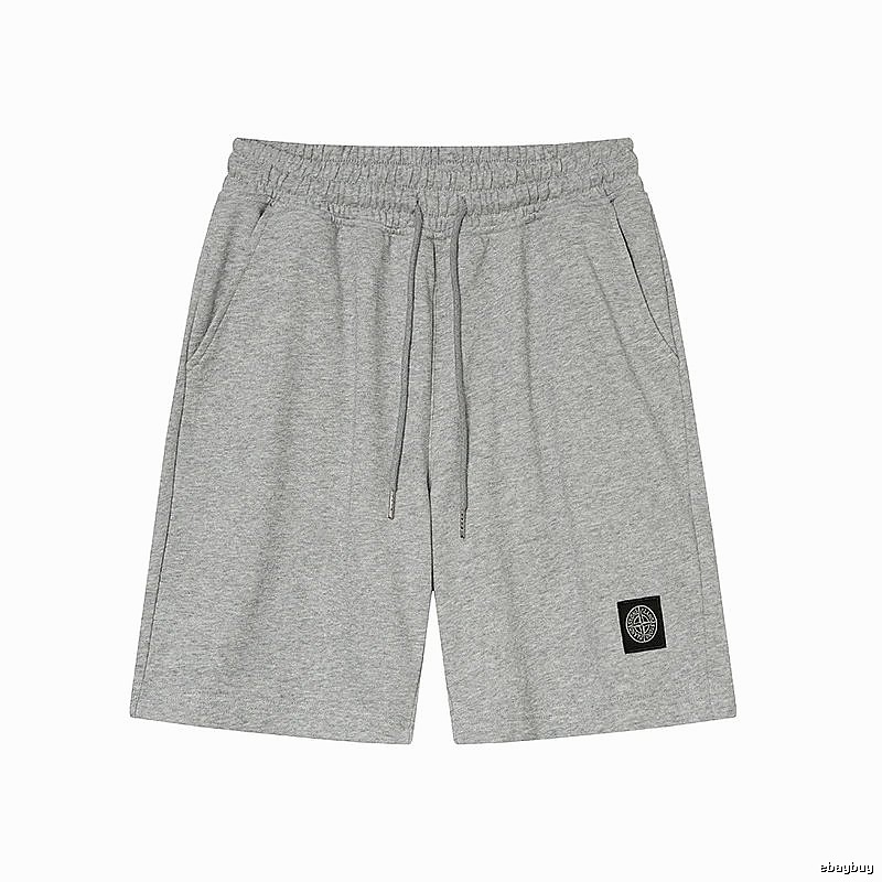 Stone Island Badge Casual Style Grey Shorts