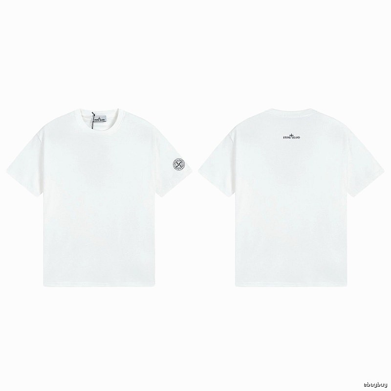 Stone Island Badge Minimalist Style White Short-sleeve T-shirt