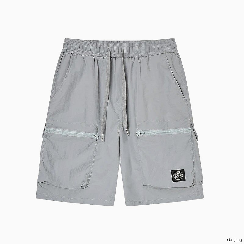Stone Island Badge Street Style Light Grey Cargo Shorts