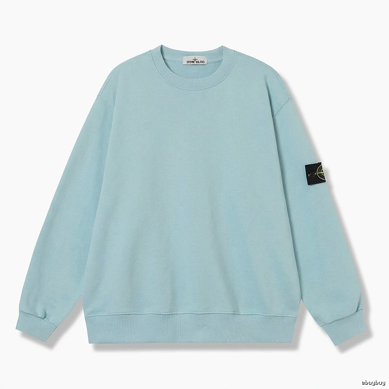 Stone Island Basic Style Casual Light Blue Sweatshirt