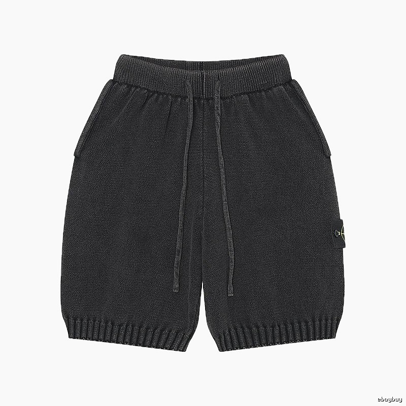 Stone Island Classic Street Style Carbon Black Knit Shorts