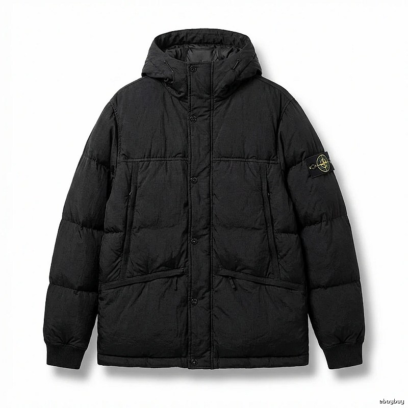 Stone Island functional style black down jacket