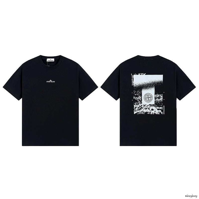 Stone Island Printed Functional Style Black Short Sleeve T-Shirt