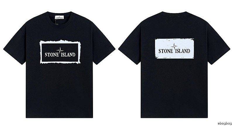 Stone Island Printed Street Style Black T-Shirt