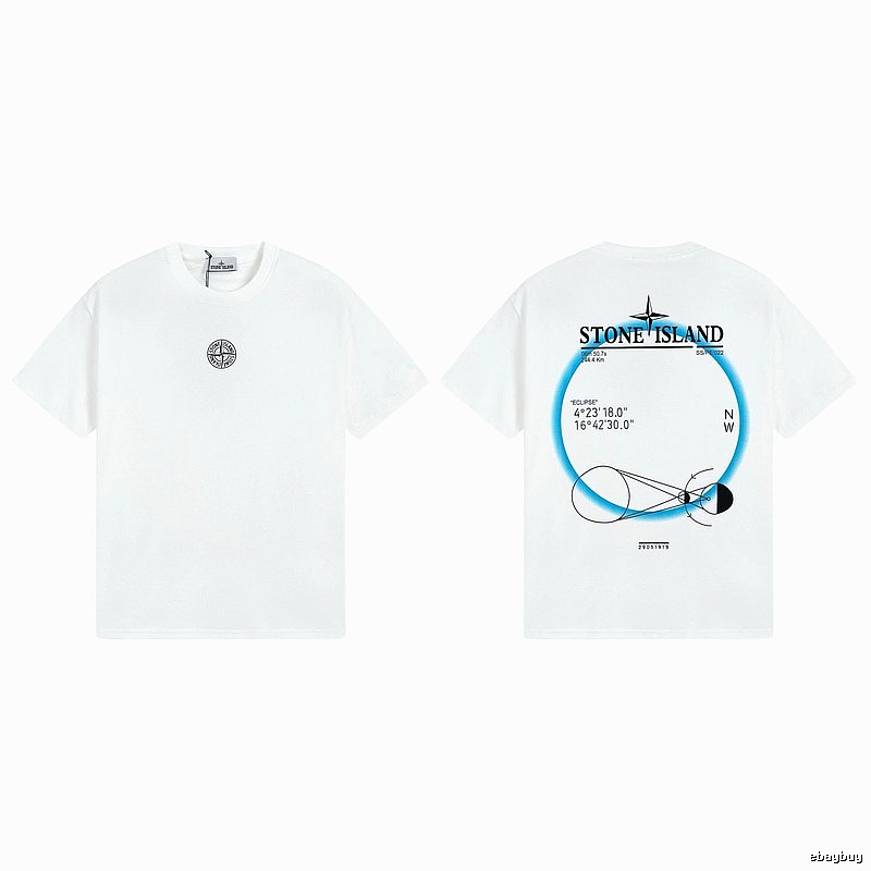 Stone Island Solar Eclipse Street Style White T-Shirt