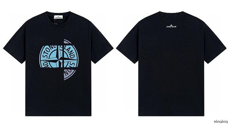 Stone Island Split Compass Street Style Black T-Shirt