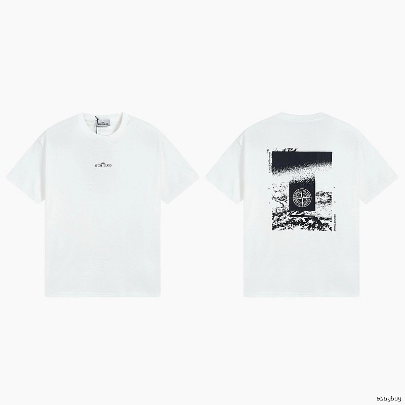 Stone Island Spring Summer Printed Street Style White T-Shirt