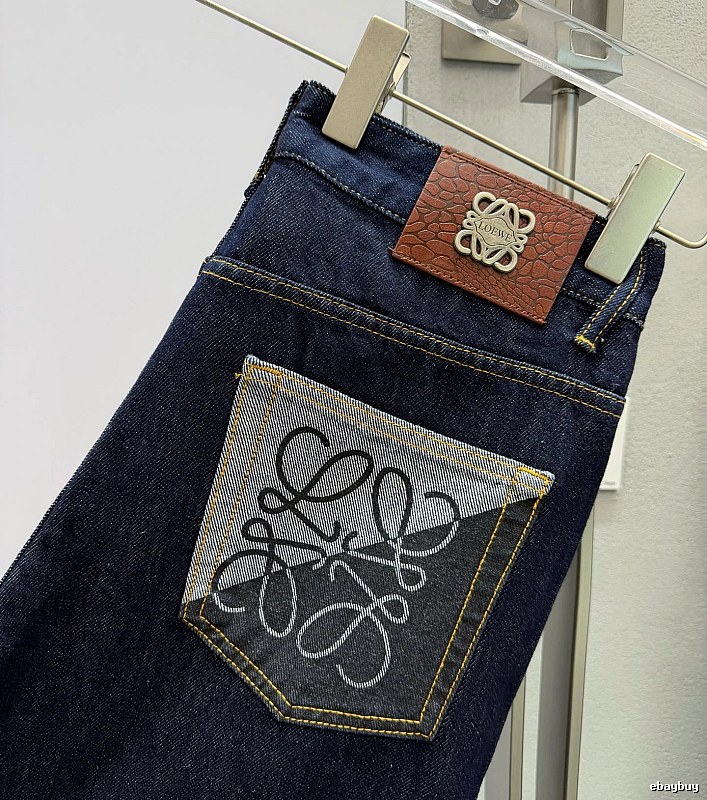 Streetwear Dark Indigo LOEWE Logo Pocket Jeans