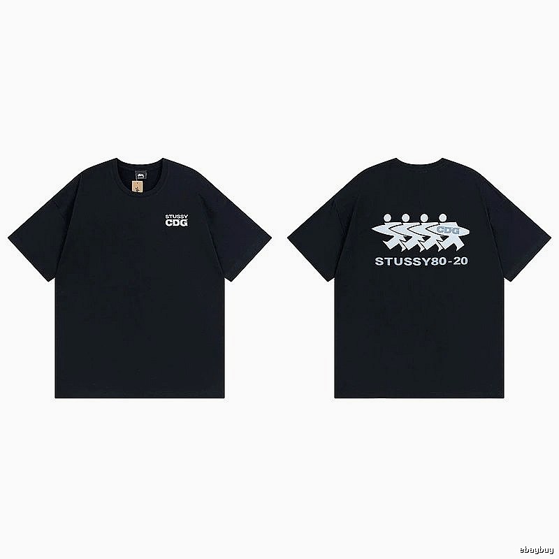Stussy Black Spider Graphic T-Shirt Modern Fit Logo