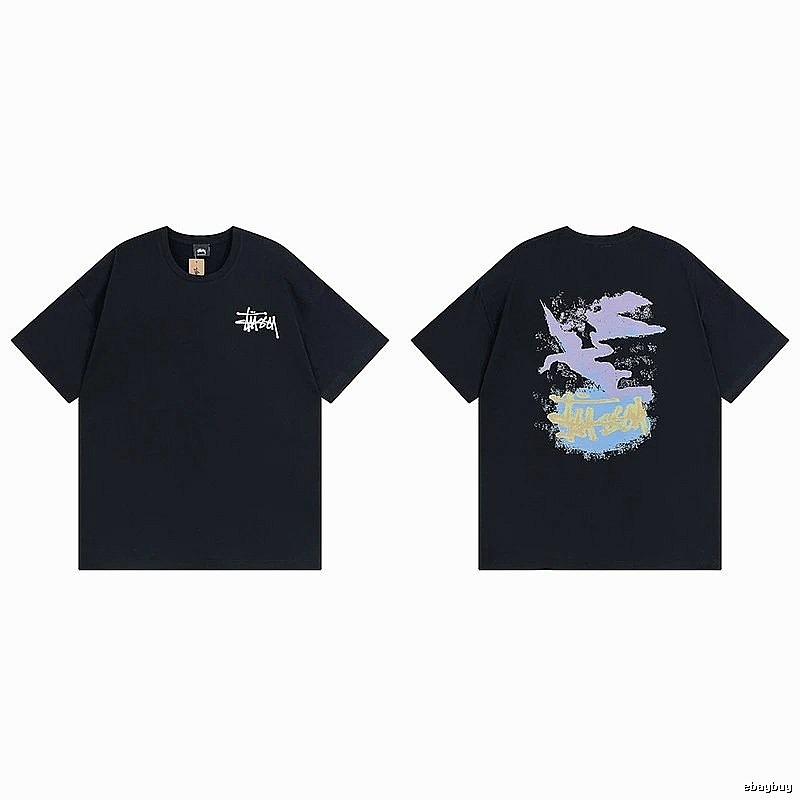 Stussy Black Spider Graphic T-Shirt Training Look Logo
