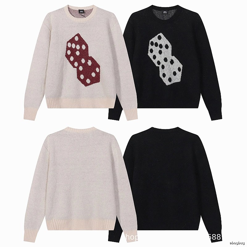 Stussy Black Swirl Graphic SweatShirt Logo Detail