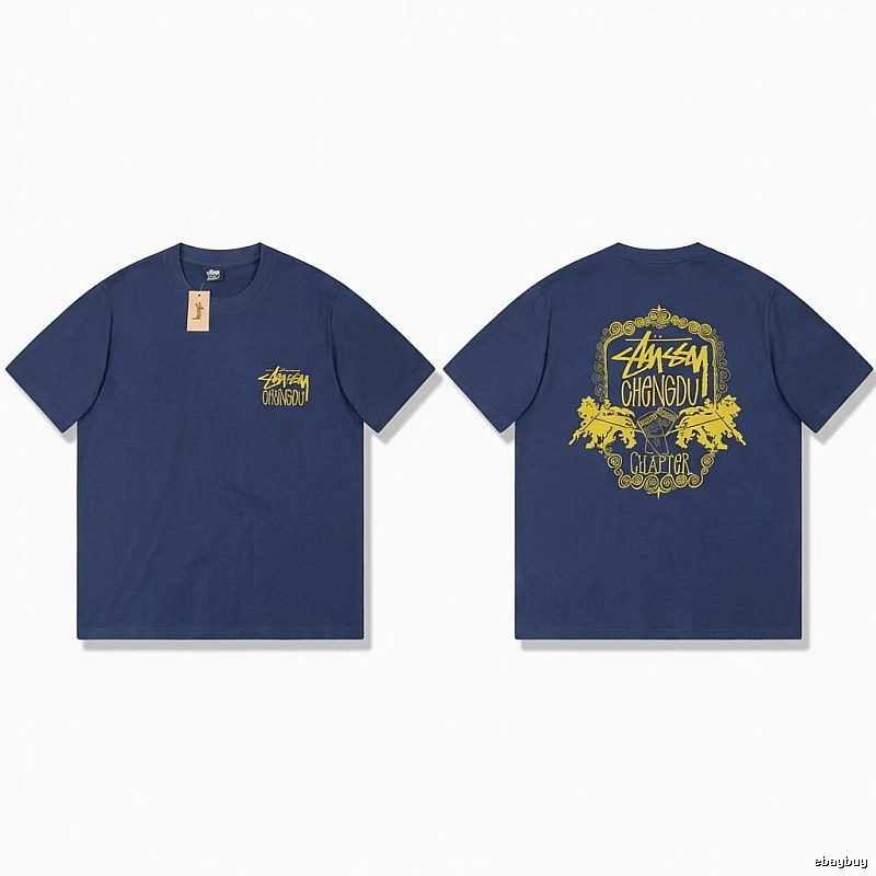 Stussy Chengdu Series Deep Blue Trendy T-shirt