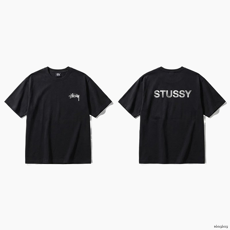 Stussy classic black trendy T-shirt